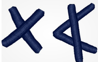 A set of blue cross-shaped letters Description automatically generated with medium confidence
