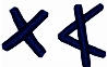 A set of blue cross-shaped letters Description automatically generated with medium confidence